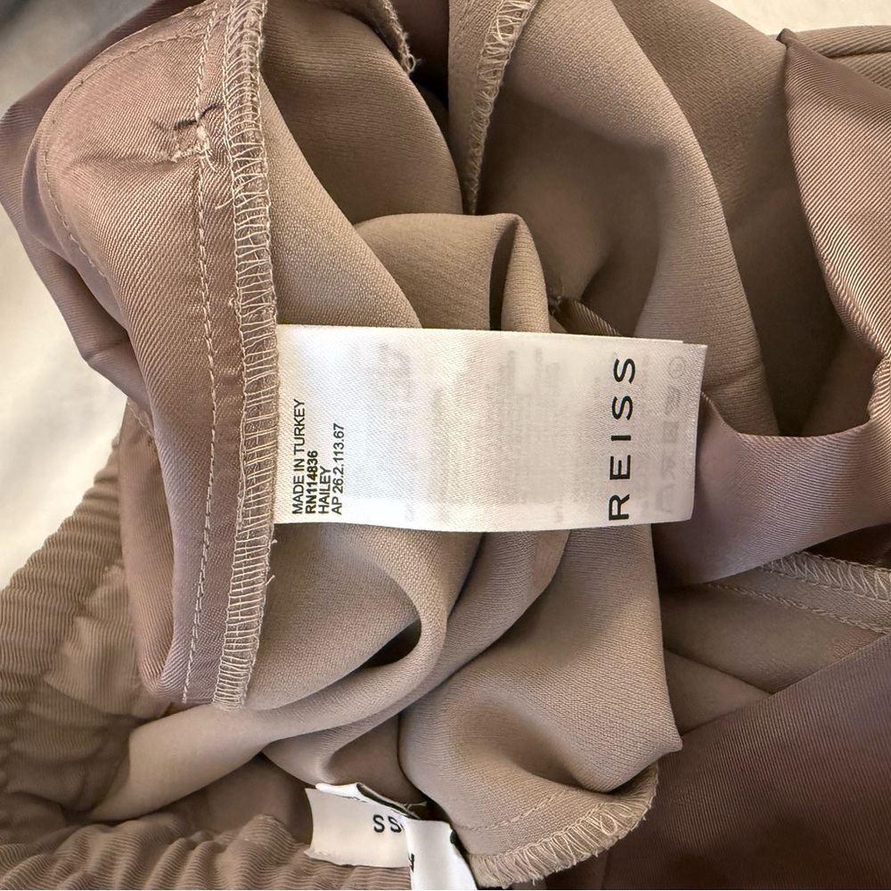 Reiss Hailey tapered Taupe Elastic Waist Pants - Picture 7 of 8